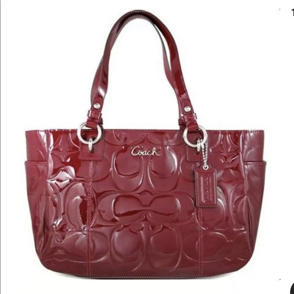 Coach signature patten leather bag